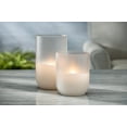 thumbnail image 2 of LED 4.72"D X 6"H Hand-Poured Wax Candle In Frosted Glass. Next Gen LED Flame Patented Technology w/ Adjustable Brightness Control. 2 C Batteries (Not Included). Multi Timer Function, 4, 6 & 8 hour., 2 of 2