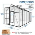 thumbnail image 2 of 6x12 FT Walk-In Greenhouse - Aluminum Frame with Lockable Door & Adjustable Ventilation System, 2 of 11