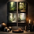 thumbnail image 3 of 4pcs Vintage Arched Window Secret Garden Wall Art Canvas Print For Home Living Room Bedroom Corridor Decor Unframed, 3 of 6