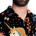 thumbnail image 5 of Starry Unicorn Men's Button Down Hawaiian Poplin Shirt Summer Beach Printed Casual Short Sleeve Unisex Shirts, 5 of 6