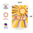 thumbnail image 3 of Toland Home Garden Yellow and Orange Happy Vibes Outdoor Garden Flag 18" x 12.5", 3 of 5