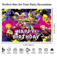 thumbnail image 2 of Splatoon Theme Cartoon style Birthday Decoration Kits，Party Supplies Including Banner, Balloons, Cake Toppers, Cupcake Toppers，Background Flag., 2 of 6