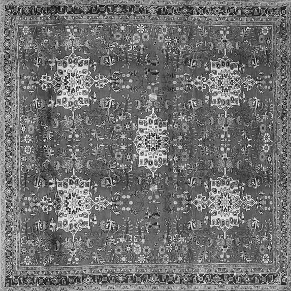 Ahgly Company Indoor Square Persian Gray Traditional Area Rugs, 3' Square