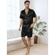 thumbnail image 2 of Conjuntos de pijama de satén para hombre Lars Amadeus ropa de noche manga corta Negro XL, 2 of 4