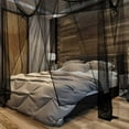 thumbnail image 7 of Large Mosquito Net for Bed - 190x210x240cm (74.8x82.7x94.5in) 4-Opening Design, Black Polyester Bed Canopy for Twin Full Size - Indoor & Outdoor Use, Camping, Travel, Gothic Room Decor, 7 of 7
