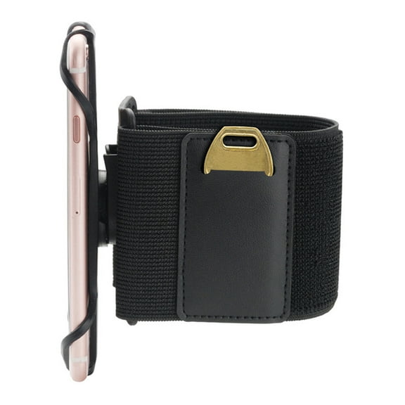 ORDDIART 1Set Running Phone Armband 40x7.5x0.2in Black Silicone 360 Degree Rotation Adjustable Strap for Climbing