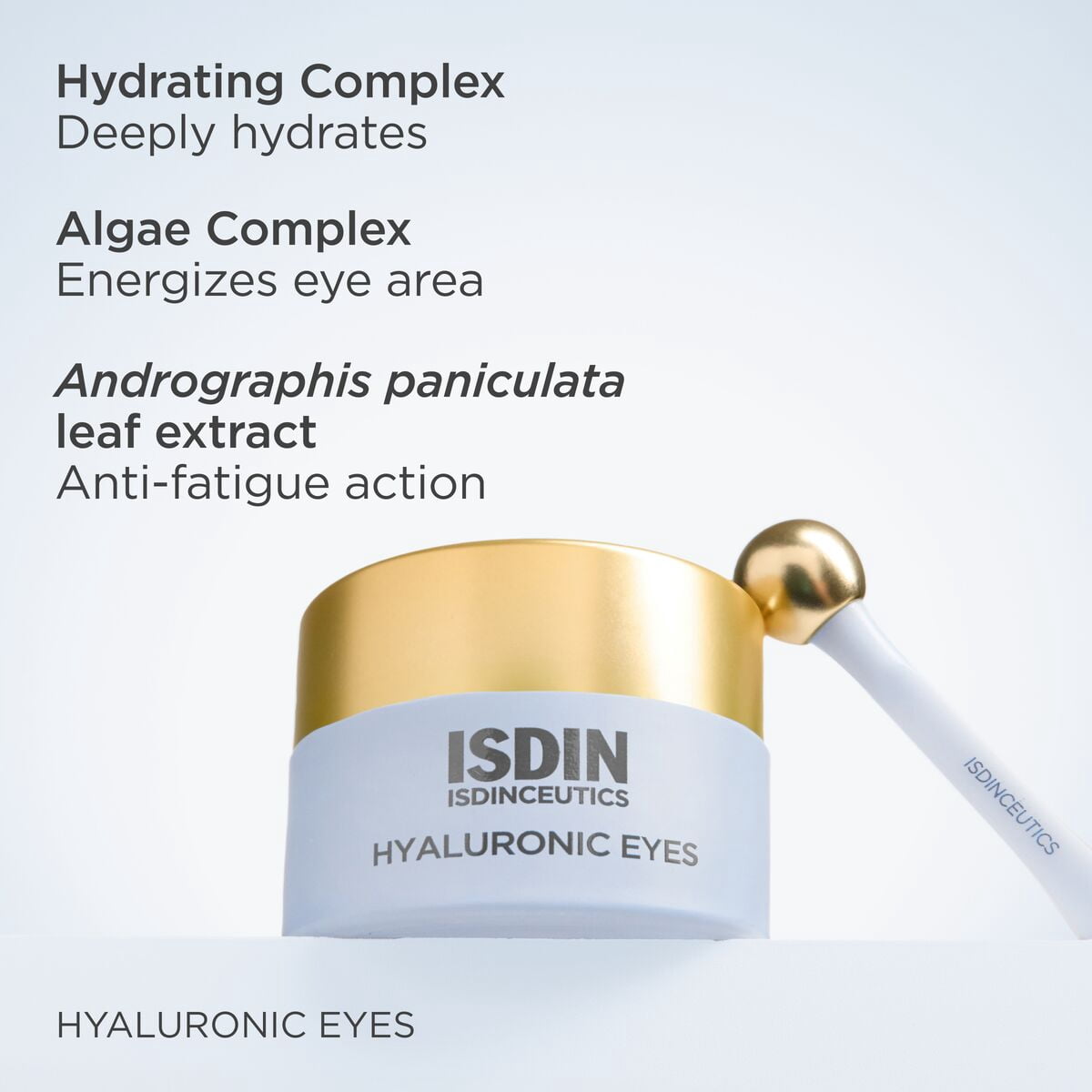 ISDIN Isdinceutics Hyaluronic Eyes, Cooling Eye Contour Gel with Hyaluronic Acid, 15g