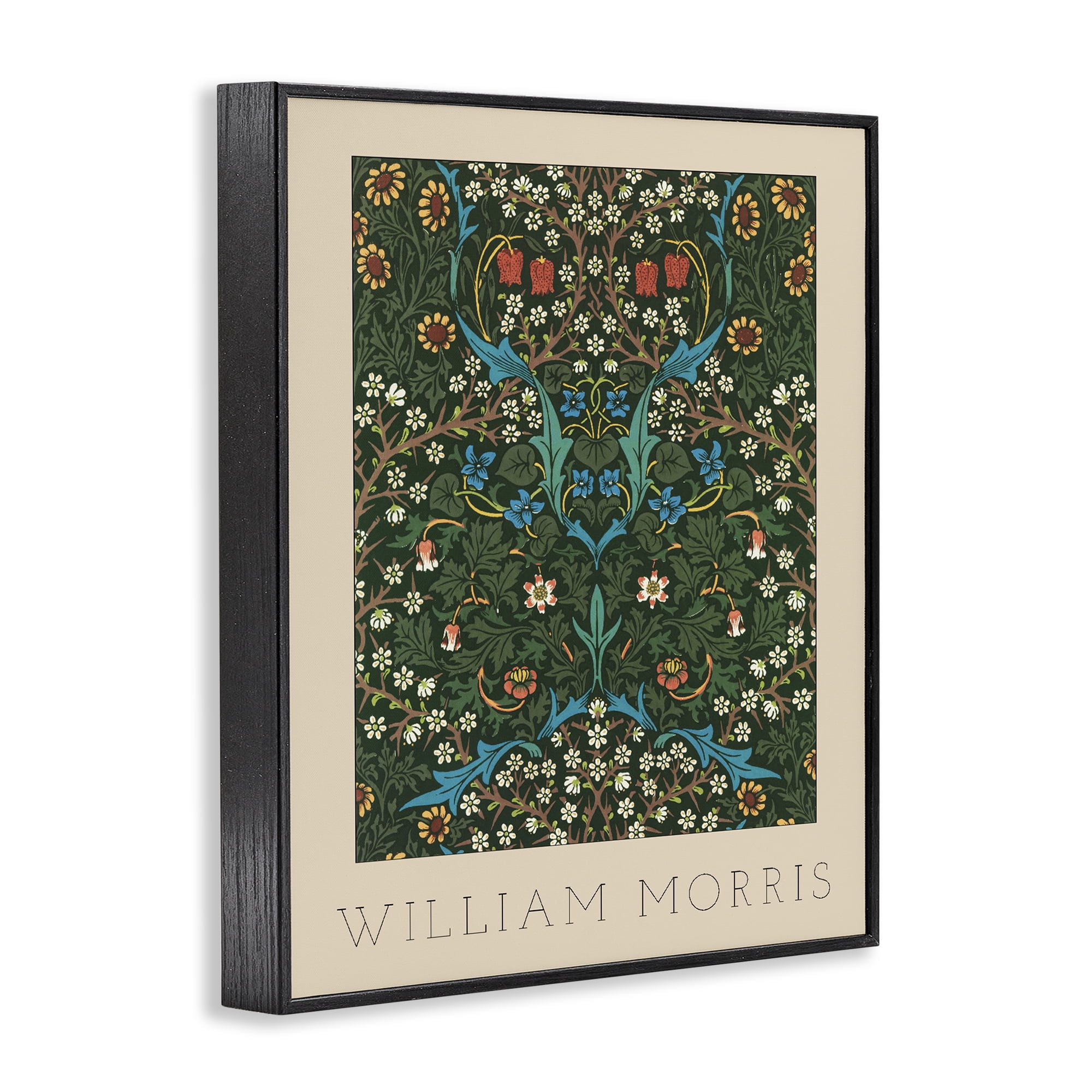 Stupell Industries Ornate Botanicals William Morris Black Framed Giclee Art, design by Lil' Rue