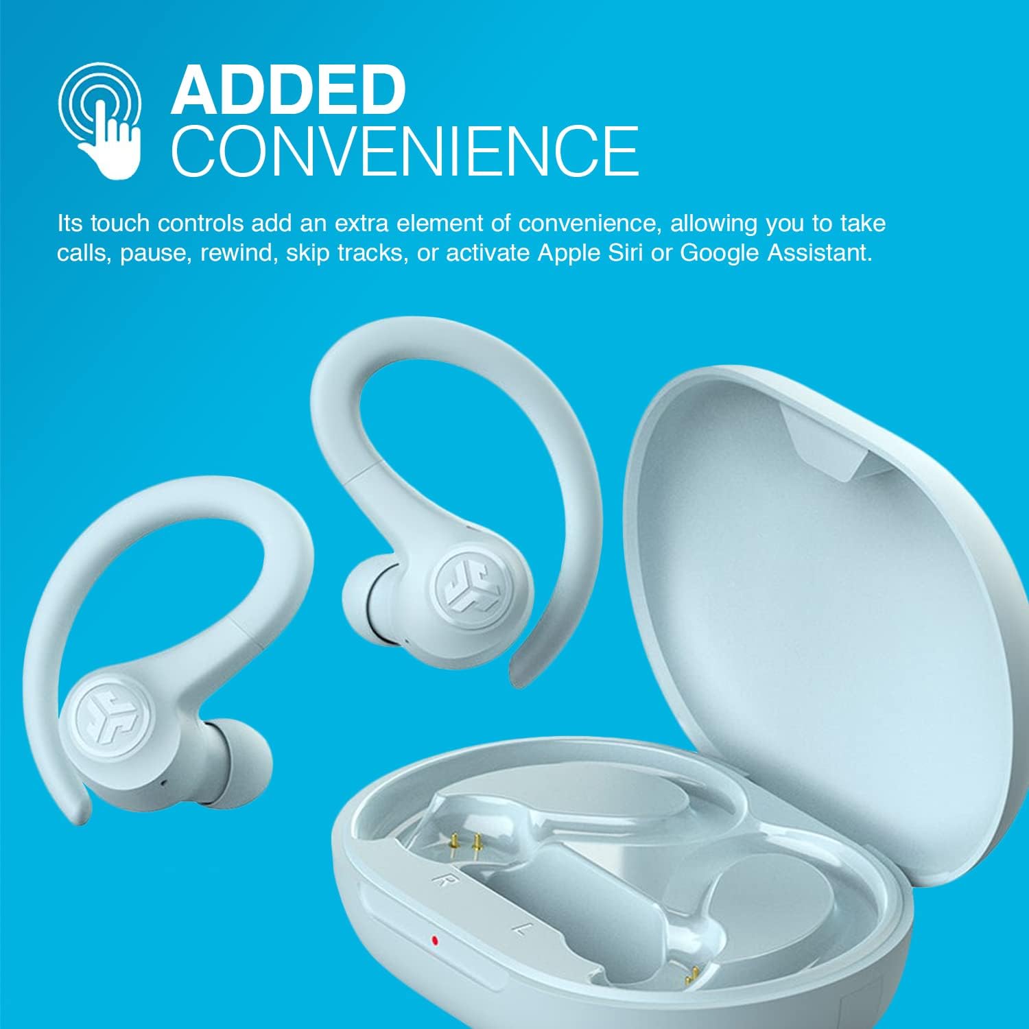 JLab Go Air Sport Sweatproof Wireless Earbuds, Light Blue photo 4