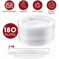 thumbnail image 2 of FRAMO Disposable Clear Plastic Dessert Plates 6 Inch (180 Pack) Microwaveable Small Plastic Plates In Bulk for Parties. Catering. BBQ, Travel, 2 of 6