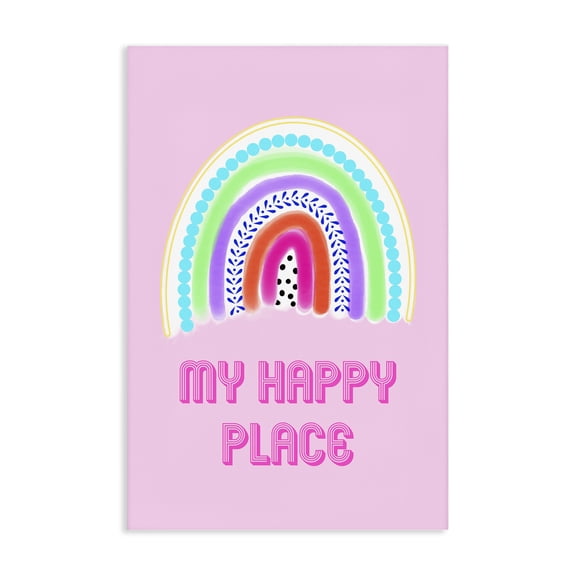 Stupell Industries Eclectic Happy Place Dotted Rainbow Canvas Art, 16 x 24, by Pooja Dave