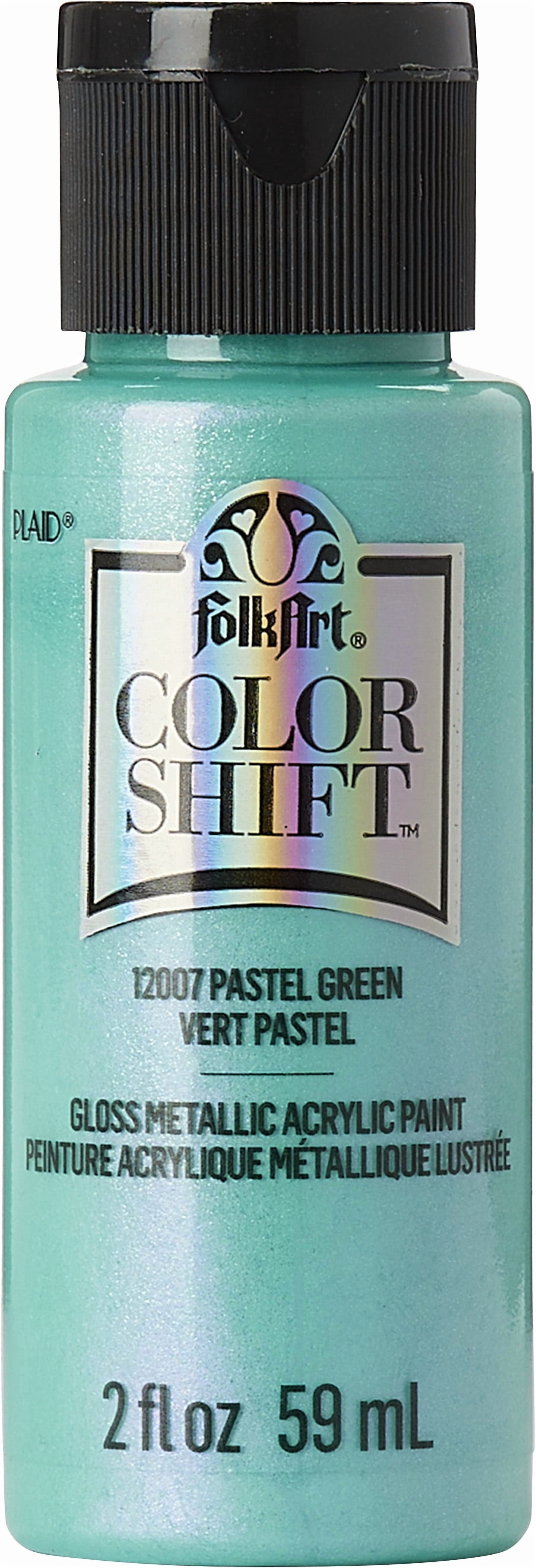 (3 pack) FolkArt Color Shift Acrylic Craft Paint, Gloss Finish, Pastel Green, 2 fl oz