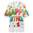 thumbnail image 4 of Happy Birthday Balloons Presents Celebration Womens Dress With Pockets Summer V Neck 3/4 Sleeve Dress Plus Size Loose Dress, 4 of 7