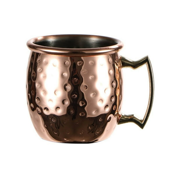 CAYU 60ml Mini Mug Moscou Martelé Espresso Mugs en Cuivre Verres à Shot Mignons 2oz Mugs en Acier Inoxydable pour Mini Bar