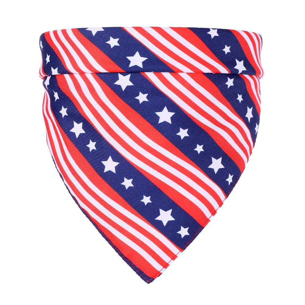 Dog Bandanas，American Flag Pet Bandanas for 4th of July Independence Day Bibs Scarfs for Small Medium and Large Dog