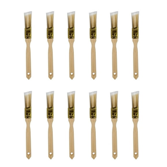 ACTION-1 Professional Quality Angled Paint Brush, Pack of 12