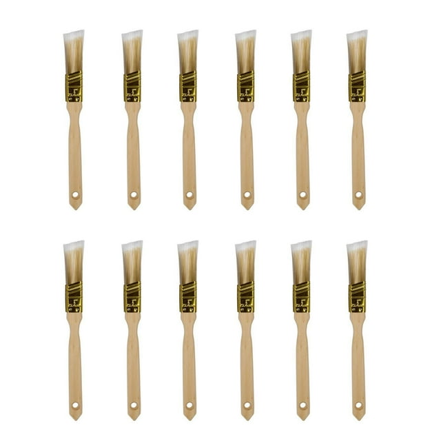 ACTION-1 Professional Quality Angled Paint Brush, Pack of 12
