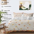 thumbnail image 3 of Fall Maple Leaf Bedding Duvet Cover Set Full Size 4 Pieces Thanksgiving Plant Autumn Linen Farmhouse Bedding Set with Zipper Closure, 1 Comforter Cover 86x86 Inches 1 Flat Sheet & 2 Pillow Cases, 3 of 7