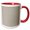 Red/White, variant on 3drose, Charcoal Gray, Small Diamond Damask Pattern, 15oz Two-tone Red Mug