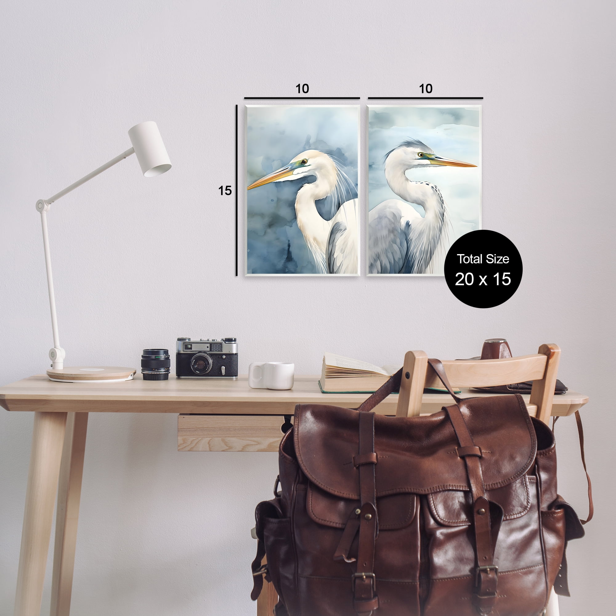 Stupell Industries Watercolor Detailed Beach Birds Animals Painting Unframed Art Print Wall Art, 10 x 15, Set of 2