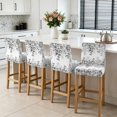thumbnail image 3 of Gray Eucalyptus Bar Stool Cover Set of 2, Spring Summer Farmhouse Leaves Watercolor Stretch Bar Chair Cover, Removable Washable Pub Counter Stool Chair Slipcover for Kitchen Dining Room Pub Cafe, 3 of 9