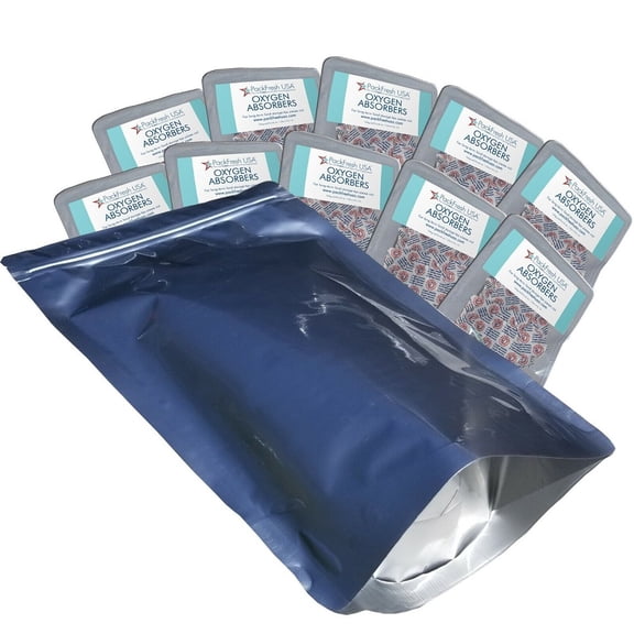 New 5 Mil One Gallon Heavy Duty 50 Pack Mylar Bags And 500cc Oxygen Absorbers
