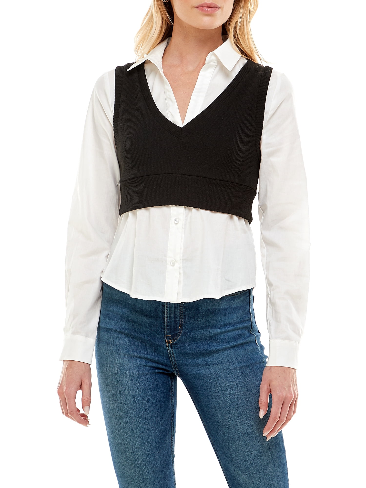 Junior Button Down Sweater Vest 
