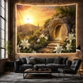 thumbnail image 6 of Floral Garden Radiant with Around Empty Stone Tomb, Mystical Fantasy for Space Lovers, Galaxy Room Decor, Mother'S Day Gift, Tapestry Wall Hanging for Bedroom and Dorm, 6 of 7