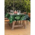 thumbnail image 3 of Outdoor Tablecloth with Umbrella Hole for Patio/Picnic/Party/Camping, Green Tropical Botanical Waterproof Table Cloth Rectangle Table Cover Washable, Summer Monstera Palm Leaves Black (60"x 102"), 3 of 8