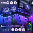 thumbnail image 3 of Mr IRONSTONE 51 inch L Shaped Gaming Desk with LED Lights, Corner Computer Desk for Home Office, Black Writing Workstation with Large Monitor Stand, Easy to Assemble, 3 of 7