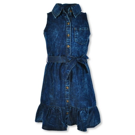 

Chillipop Girls Halter Denim Dress - dark wash 3t (Toddler)
