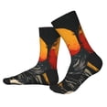 thumbnail image 2 of Xecao Retro Space Rocket Launch Print Crew Socks for Men and Women, Men's Soft Moisture-wicking Sock, 2 of 7