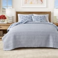 thumbnail image 5 of Floral Quilt Set - Lightweight, Soft, All-Season - 2-Piece Reversible Floral Bedding Set (Twin / Twin XL, English Garden Blue), 5 of 6