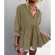 thumbnail image 1 of Blusa con cuello con muescas,Blusa de mujer con cuello con muescas y dobladillo con volantes Camisa con dobladillo con volantes construida para durar, 1 of 5