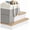 grayish white, variant on XIMEI Stair Basket Foldable, Step Stairs Storage Basket with Handle, Dark Gray, 1-Pack