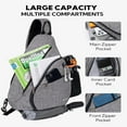 thumbnail image 4 of WATERFLY Unisex Large Capacity Nylon Sling Cross-Body Shoulder Chest Bag-Mottled Gray, 4 of 8