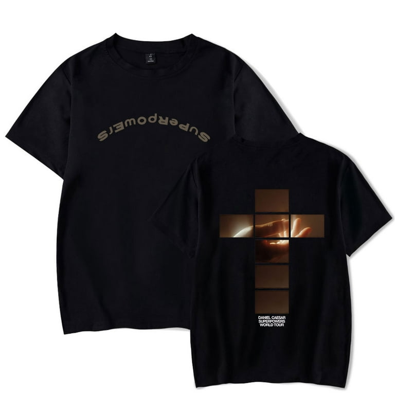 Daniel Caesar SUPERPOWERS WORLD TOUR CROSS Merch T-Shirt Summer Men/Women  Streetwear Tshirt Shirt Short Sleeve