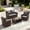 Brown/Grey, variant on MRUAKA Wicker Patio Furniture Set, 4 Piece Outdoor Sectional Conversation Sets, Brown PE Rattan Patio Sofa Set for Backyard, Balcony, Deck, Porch