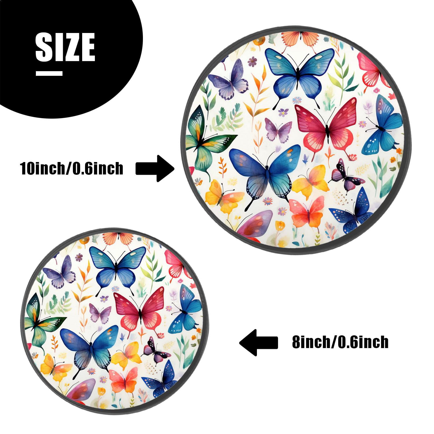 Stove Burner Covers 4 Pcs for Home Decor Cooktop Decorative ,Butterfly Pattern lovely, Round Electric Stove Burner Covers 8Inch And 10Inch