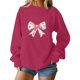 thumbnail image 4 of TaTaai Women's Valentine Bow Heart Print Sweatshirt, Cute Loose Pullover Top, Romantic Christmas Date Night Blouse, Soft Long Sleeve Casual Wear Gift, 4 of 4
