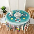 thumbnail image 3 of Summer Beach Hawaii Tropical Funny 3D Waterproof Picnic Patio Party Round Table Cloth Cover Decorations Fabric 60 Inch Circular Tablecloth for 20-47 Inch Home Dining Room Kitchen Decor, 3 of 6