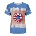 thumbnail image 4 of Fiudx Camisas de Mujer Camiseta de Manga Corta con Cuello Redondo y Estampado Del Día de La Independencia para Mujer, 4 of 4