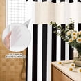 thumbnail image 3 of No Hook Shower Curtain, Black Striped Shower Curtains for Bathroom with See Through Top Window, Modern Farmhouse Black White Stripes Waterproof & Washable Bath Curtain 60"x72", 3 of 9