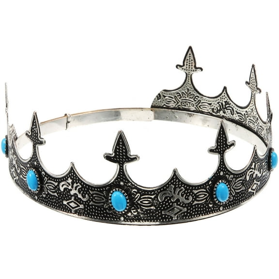 IDEANATEGRATE 1Pcs Crown Headwear Antique Diamond for Men Adult Birthday Party