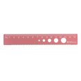 thumbnail image 1 of Regla Recta 15cm Métrica Aluminio Aleación Onda Borde con Hueco Círculo Medición para Niños Estudio Aula Oficina Viejo Rose, 1 of 5