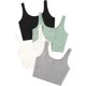 thumbnail image 1 of 4 piezas de cuello redondo sin mangas de punto acanalado para mujer Negro Beige Menta Verde Gris XL Negro Beige Menta Verde Gris XL Xishao ropa, 1 of 2
