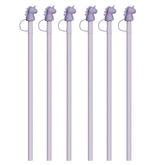 Pajitas de silicona reemplazables de 12 pulgadas de largo (con funda), compatibles con vasos de 40 oz y 30 oz, paquete de 6 pajitas reutilizables