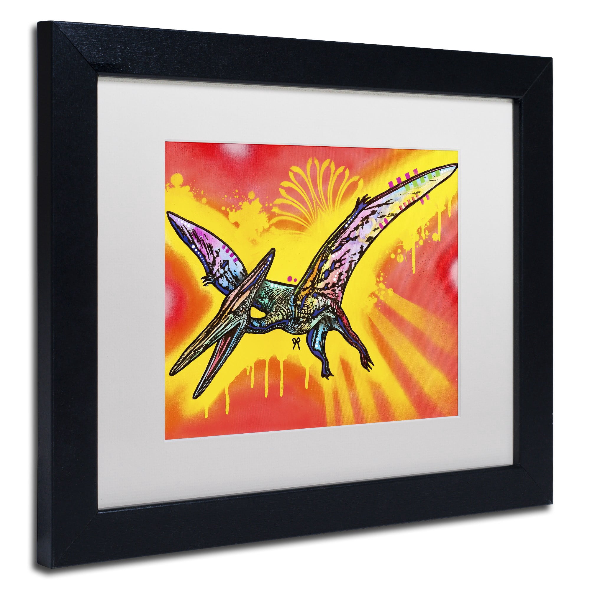 Trademark Fine Art "Pterodactyl" Canvas Art by Dean Russo, White Matte, Black Frame