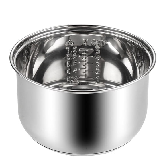 Stainless Steel Rice Cooker Inner Pot as Pressure Cooker Replacement Liner for Home Kitchen Cooking 8x4Inch