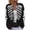 Black, variant on Women Cardigan Crew Neck Halloween Skeleton Graphic Button‑Front Long Sleeve Outerwear for Daily Walking